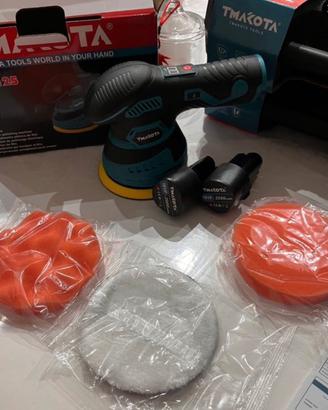 Levigatrice orbitale con doppia batteria 18v