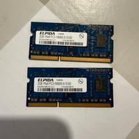 2x 2GB DDR3 SO-DIMM RAM ELPIDA PC3-10600S