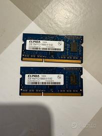 2x 2GB DDR3 SO-DIMM RAM ELPIDA PC3-10600S