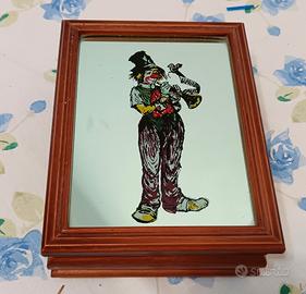 Portagioie  Vintage Pagliaccio Clown Su Specchio