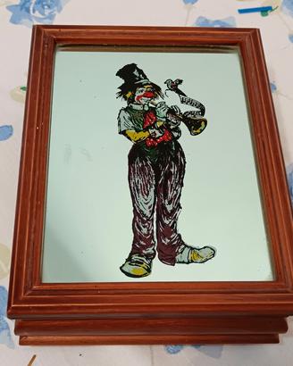Portagioie  Vintage Pagliaccio Clown Su Specchio