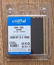 MEMORIA RAM CRUCIAL DDR5 5600 32GB CT2K16G56C46S5