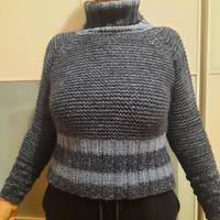 maglione righe blu/grigir
