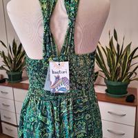 Vestito Boho stile indiano verde NUOVO con etichet