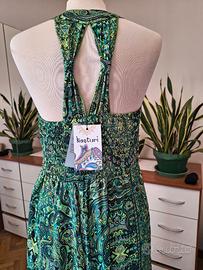 Vestito Boho stile indiano verde NUOVO con etichet
