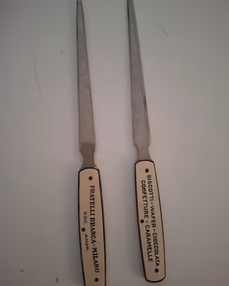 Coppia Tagliacarte Vintage Pubblicitari d'Epoca