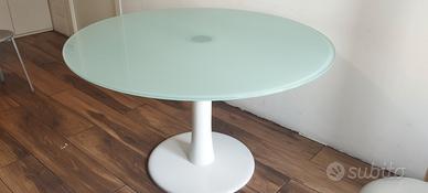 tavolo rotondo vetro bianco 