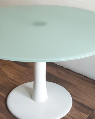 tavolo rotondo vetro bianco 