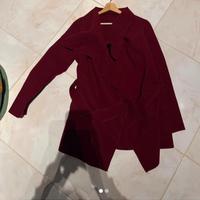 Cappottino bordeaux con cinturino