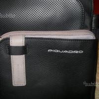 Borsa Ufficio Piquadro tracolla in pelle nera con