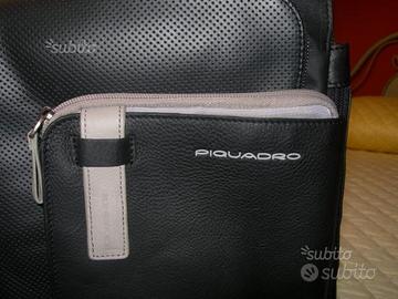 Borsa Ufficio Piquadro tracolla in pelle nera con