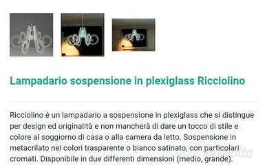 lampadario di design in plexiglas