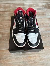 Nike air jordan mid white/gym red-black