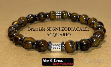 Bracciale segni zodiacale Acquario pietra ematite