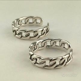 Anello Catena Cubana Regolabile - S925 