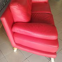 divano di design in pelle rossa - 2 posti 
