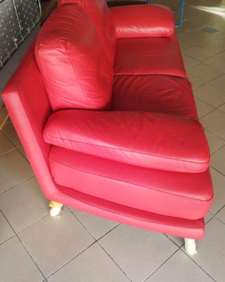 divano di design in pelle rossa - 2 posti 