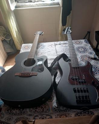 Chitarra folk ibanez con equal. -basso thomann