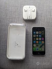 Iphone 5C 8gb Bianco con auricolari NUOVI