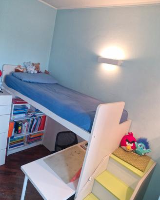 Letto a ponte con scale contenitori 