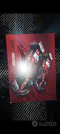 Cartolina Ferrari SF-25 Autografi Leclerc Hamilton