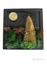 Quadro  - muschio stabilizzato- Notte dorata 20x20