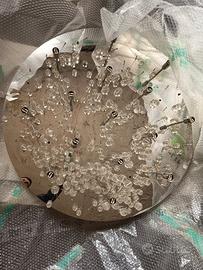 Lampadario a gocce di pioggia in vetro 