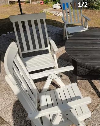 Tavolo da 4 giardino e 4 sedie in legno massello