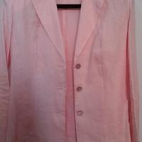 GIACCA DI LINO ROSA CON BALZE