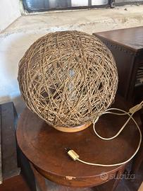 Lampada a sfera rattan intrecciato