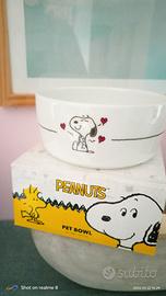 Ciotola ceramica cane/gatto nuova Peanuts Snoopy 