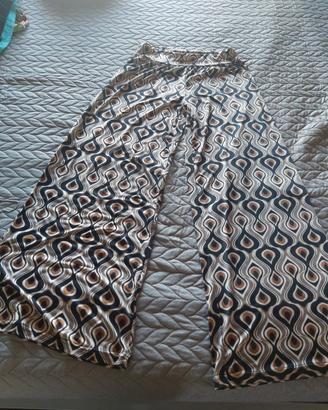 Pantaloni a palazzo donna stampa geometrica tg.U.