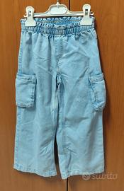Pantalone per bambini blu chiaro jeans h&m wide 