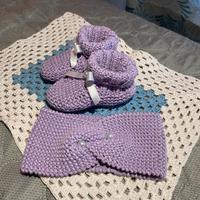 Set scarpine neonata con fascia per capelli