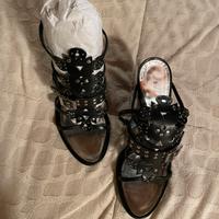 Sandali neri Baldinini in vero cuoio