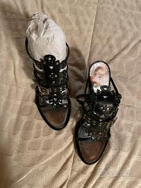 Sandali neri Baldinini in vero cuoio