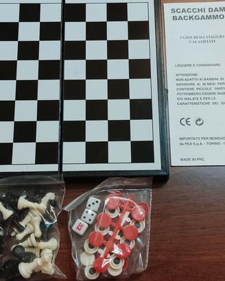 Scacchi Dama Backgammon gioco magnetico da viaggio