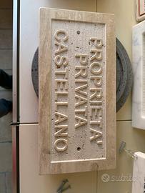 Targa in travertino personalizzta nome famiglia