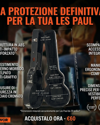 🎸 CUSTODIA RIGIDA PER CHITARRA ELETTRICA Les Paul