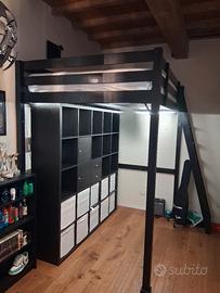 letto a soppalco IKEA STORA nero