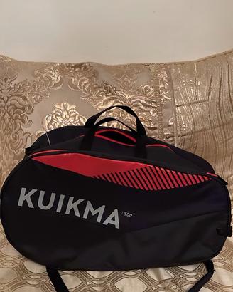 Borsa Padel Kuikma 500 nera e rossa capiente