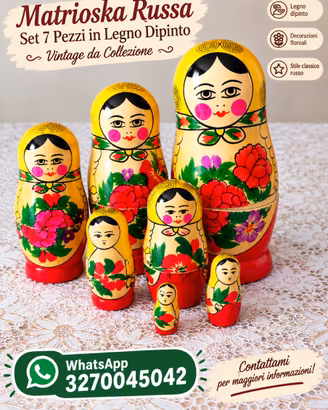 Matrioska Russa –  7 Bambole in Legno  Collezione