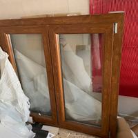 Finestra pvc color noce/marrone doppio vetro nuova