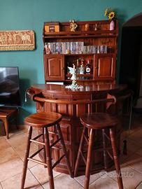 Mobile bar con 2 sgabelli