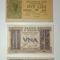 25#. Banconote 1 e 2 lire.