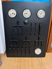 Pannello in metallo con orologi