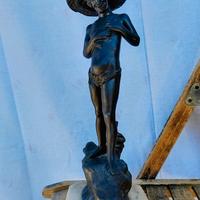 Statua in bronzo antica, perfetta e firmata, 41 cm