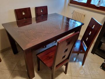 Tavolo e Sedie Legno Massello
