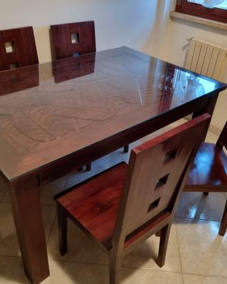 Tavolo e Sedie Legno Massello