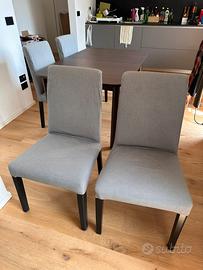 Coppia sedie IKEA BERGMUND nere con fodera grigia